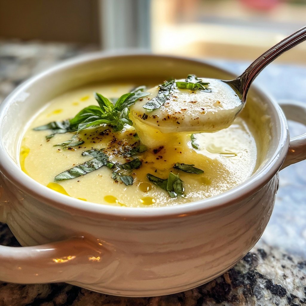 Creamy Lemon White Bean Soup Bowl