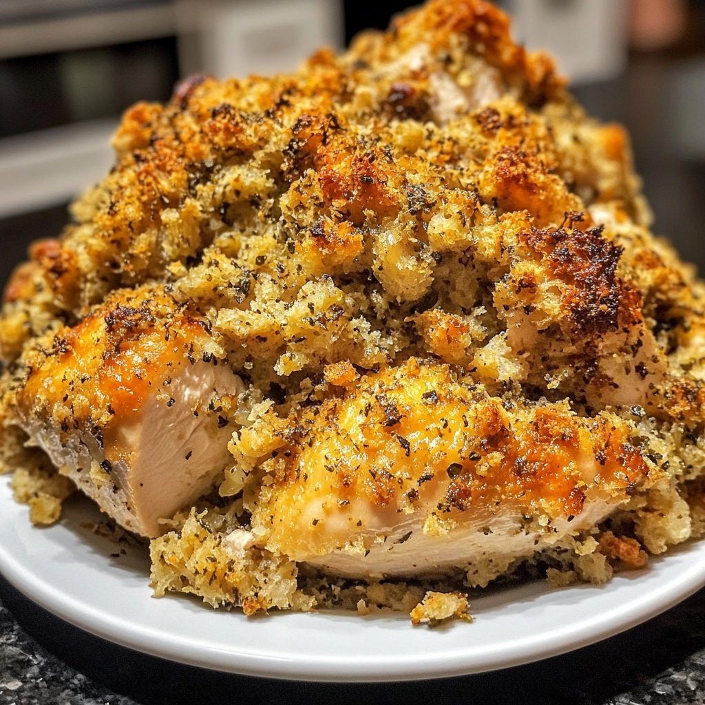 Healthy Crockpot Chicken and Stuffing