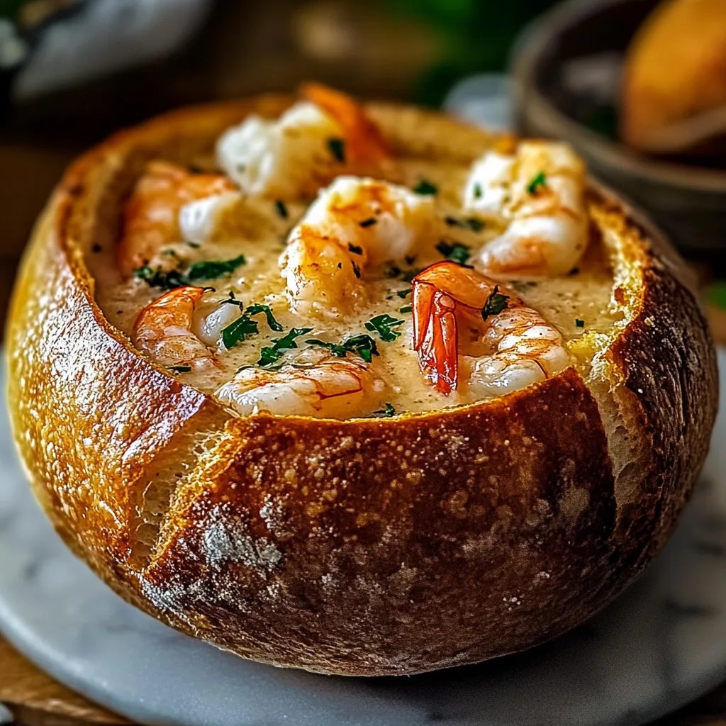 Stuffed Seafood Bread Bowl