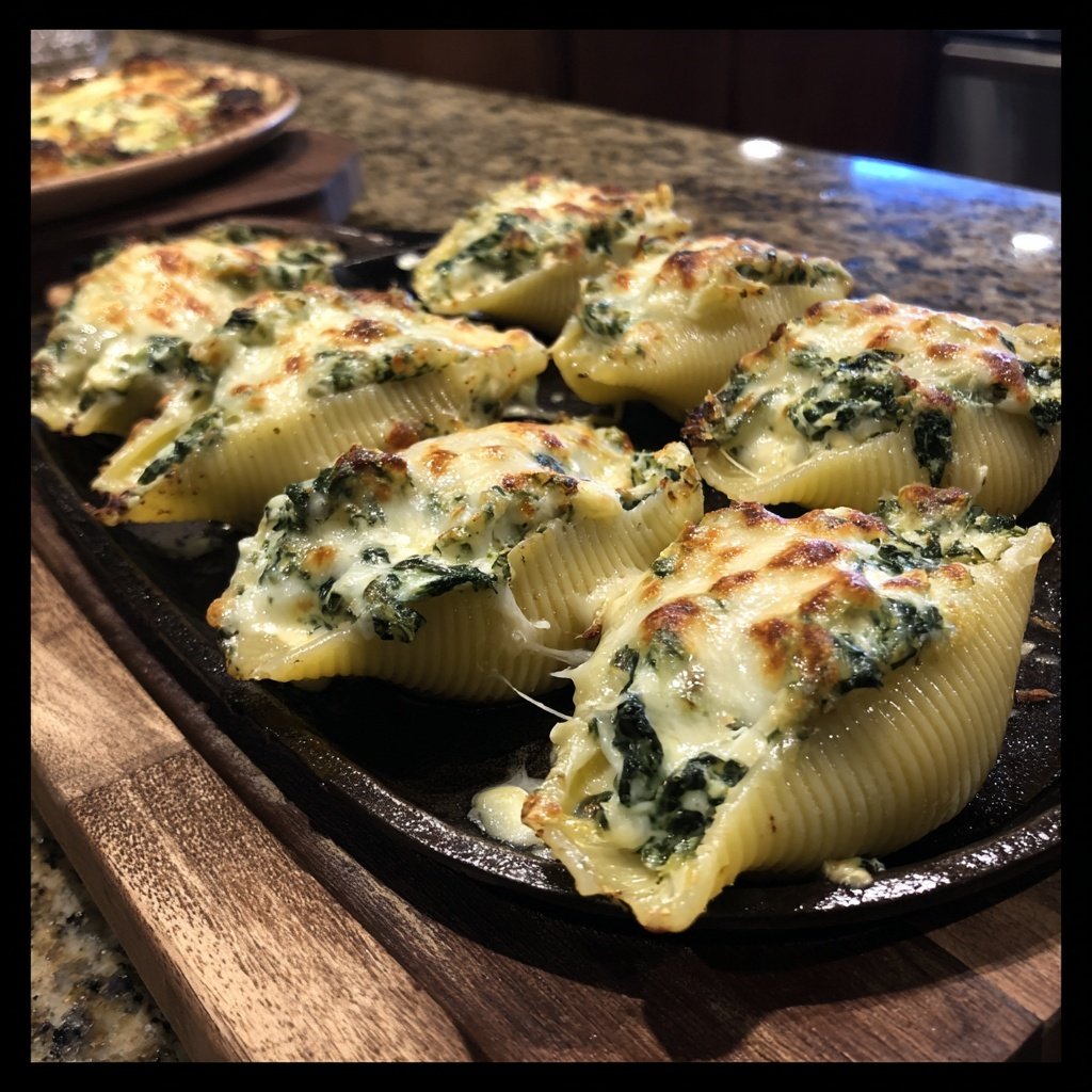Creamy Spinach And Ricotta Stuffed Shells