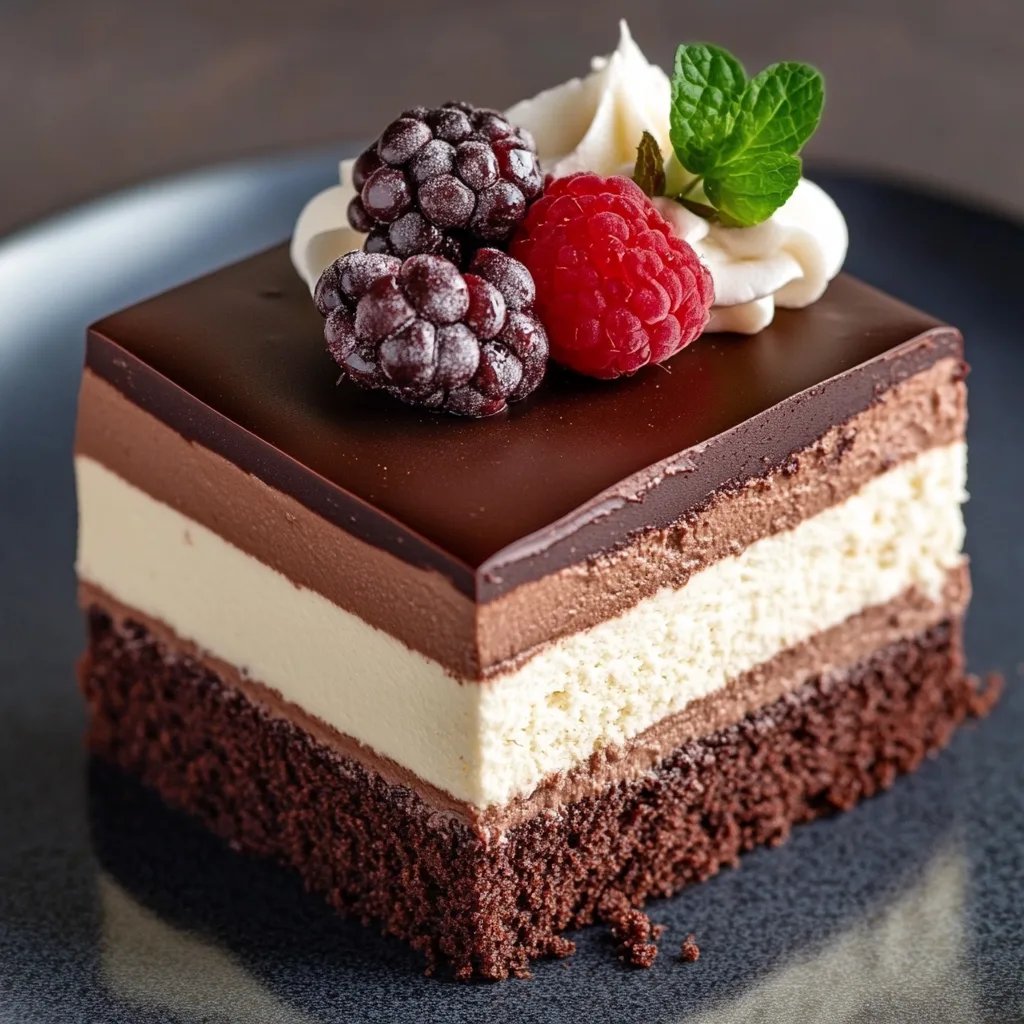 Decadent Triple Chocolate Mousse Cake