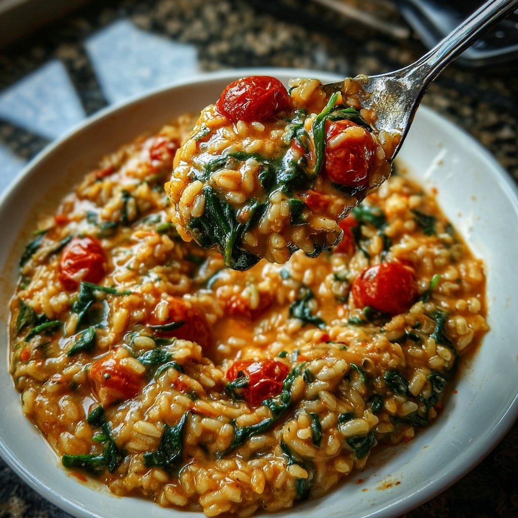 Creamy Spinach Tomato Rice