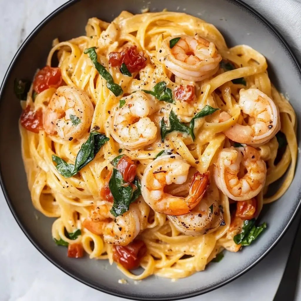 Creamy Tuscan Shrimp Linguine