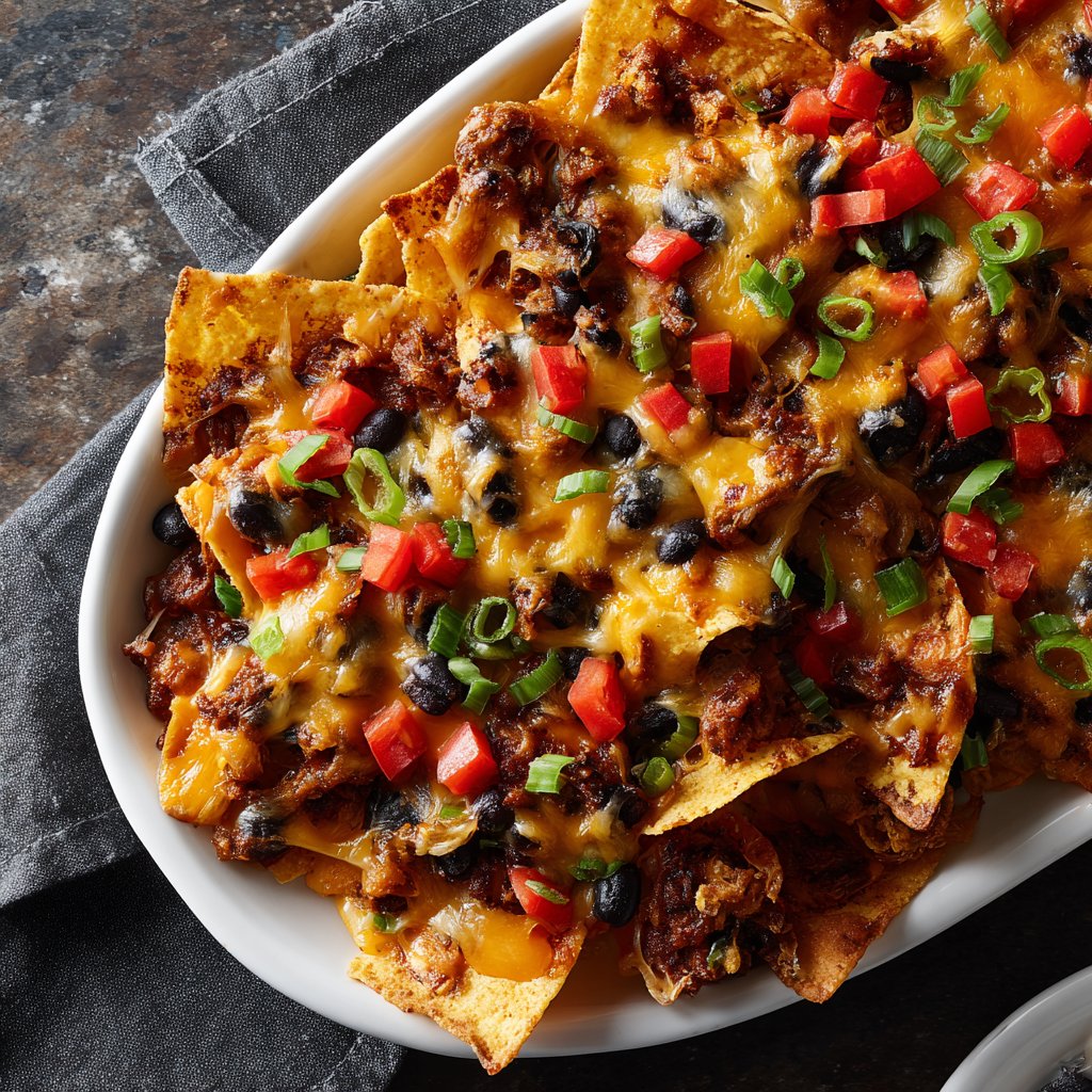 Super Bowl Sheet Pan Veggie Nachos