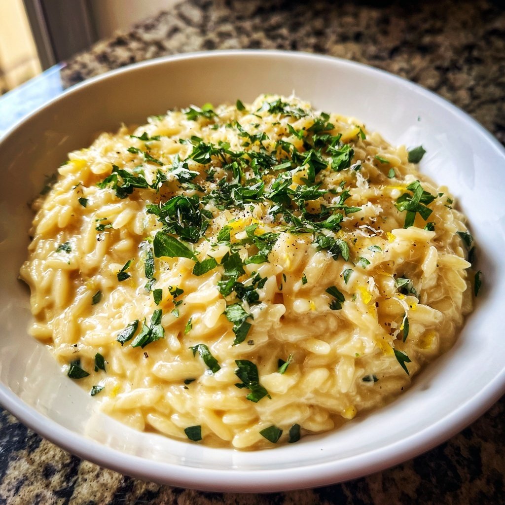 Creamy Lemon White Bean Orzo