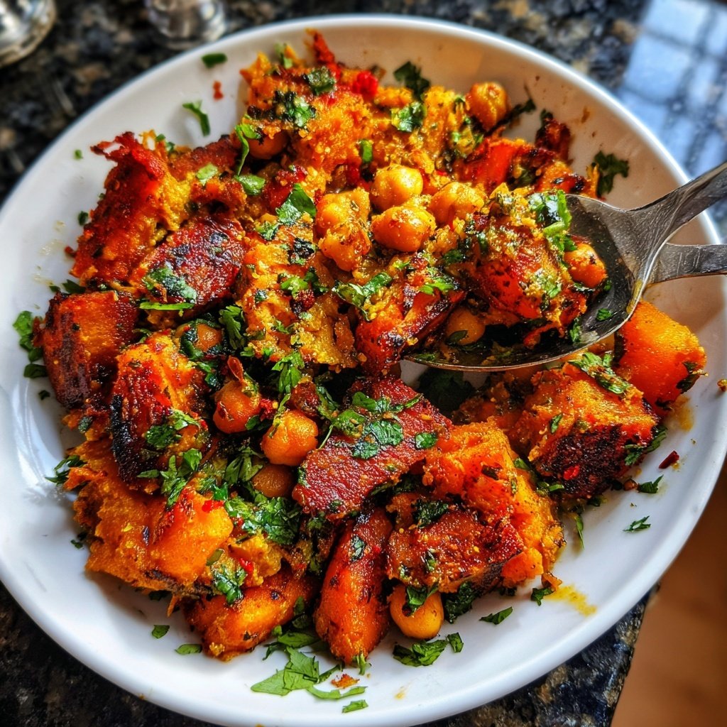 Spiced Sweet Potato Chickpea Hash